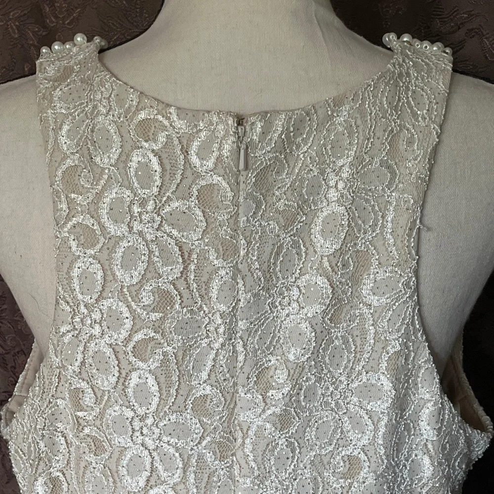 Cachet Dress For Homecoming, Bride, Prom, Lace & Pearl Beading Worn Once Size 16 - Picture 10 of 16